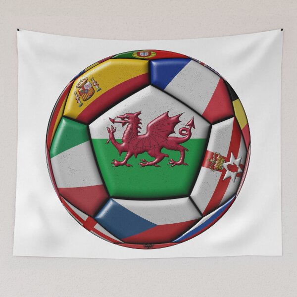 Item preview, Soccer ball with flag of Wales in the center designed and sold by siloto.
