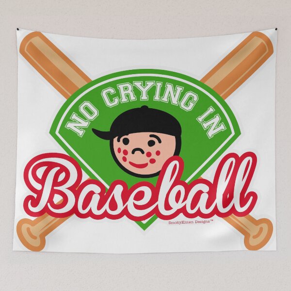 Item preview, No Crying in Baseball - Cute Kid, Baseball Diamond & Bats designed and sold by smokykitten.