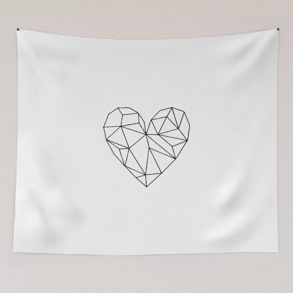 Item preview, Black Aesthetic Transparent Geometric Heart designed and sold by hexahue.