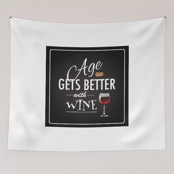 Item preview, Age gets better with wine designed and sold by La Cartoonista.