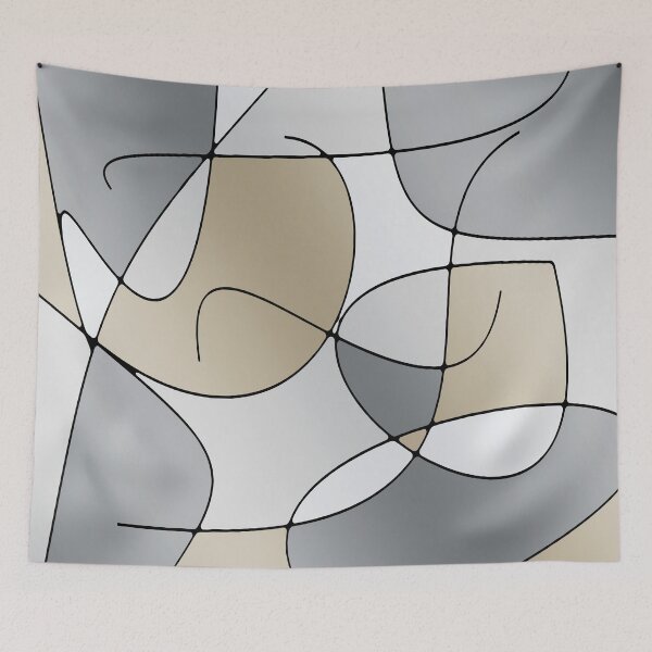 Item preview, ABSTRACT CURVES-1 (Greys & Beiges)-(9000 x 9000 px) designed and sold by coloraddicted.