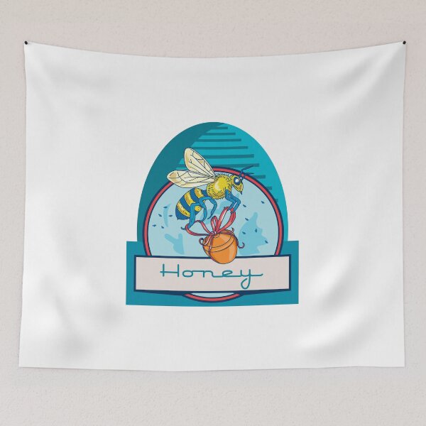 Item preview, Bee Carrying Honey Pot Skep Circle Retro designed and sold by patrimonio.