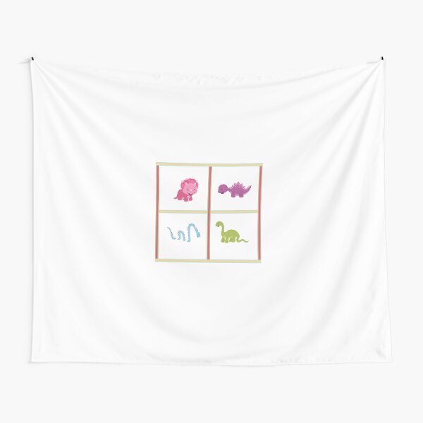 Dinamic Girls Collection - 4 Girl Dinosaurs Design Tapestry