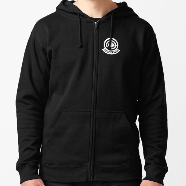 Logotipo de la cápsula corp Sudadera con capucha y cremallera