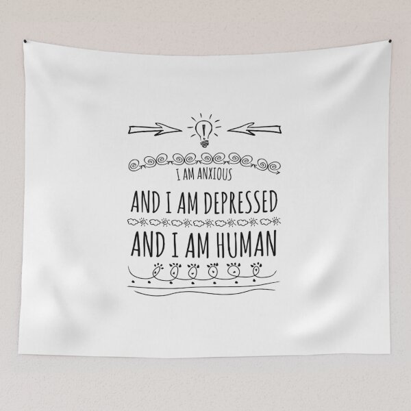 Item preview, Anxious and Depressed and Human designed and sold by kpccrafty.