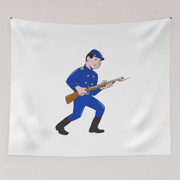 Item preview, Union Army Soldier Bayonet Rifle Cartoon designed and sold by patrimonio.