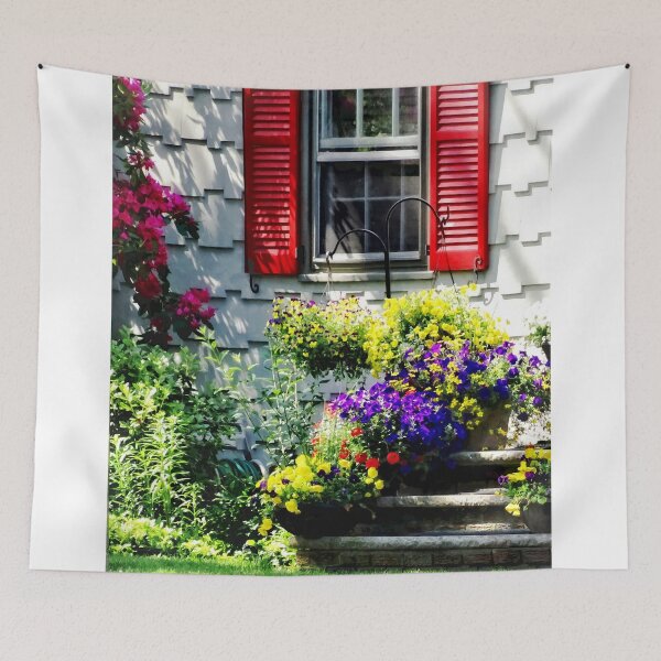 Item preview, Flowers and Red Shutters designed and sold by Susan Savad.