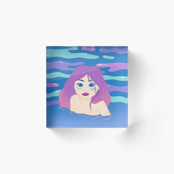 Blue Sparkling eyes Acrylic Block
