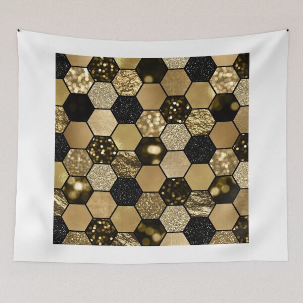 Item preview, Dark gold foil hexaglam designed and sold by peggieprints.