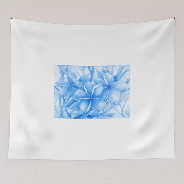 Item preview, summer blues frangipani designed and sold by melaniedann.