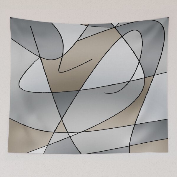 Item preview, ABSTRACT CURVES-2 (Greys & Beiges)-(9000 x 9000 px) designed and sold by coloraddicted.