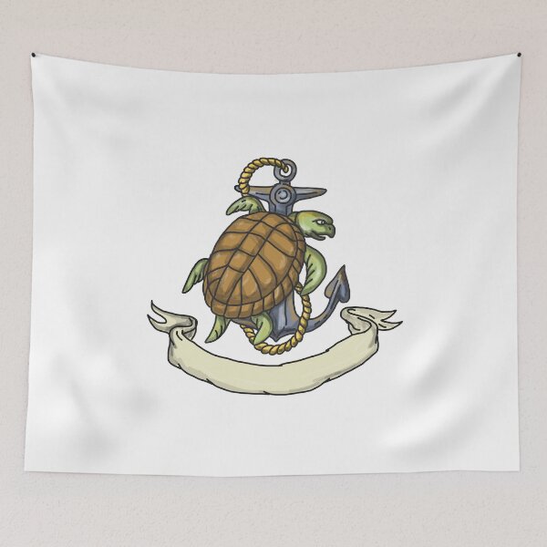 Item preview, Ridley Sea Turtle on Anchor Drawing designed and sold by patrimonio.