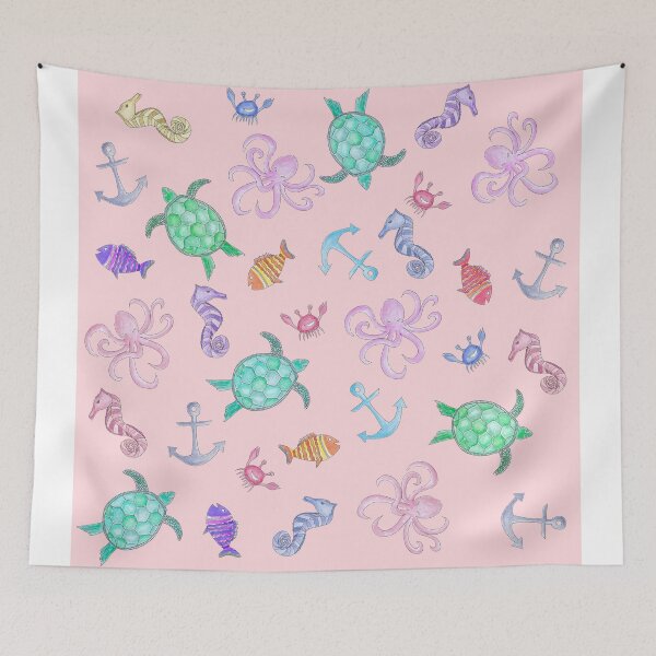 Item preview, Cute Watercolor Nautical Sea Beach Pattern designed and sold by Blkstrawberry.