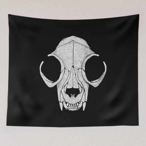 Item preview, Cat Skull White Halftone designed and sold by GrizzlyGaz.