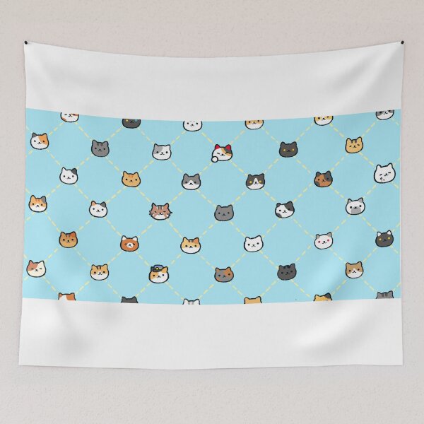 Item preview, Neko Atsume Pattern (Bright) designed and sold by windurr.