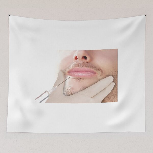 Item preview, Doctor In glove giving Botox Injection on lips of a man designed and sold by Bruno Beach.