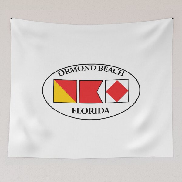 Item preview, ORMOND BEACH FLORIDA FL FLA Nautical Flag EURO Oval OBF designed and sold by DESTINATIONS DECAL.