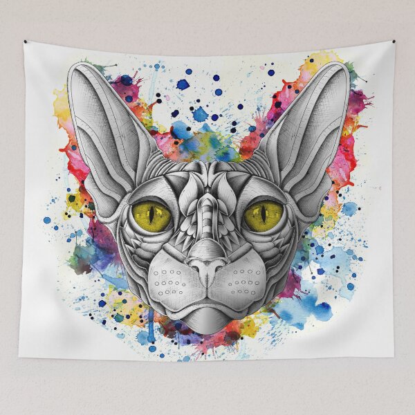 Item preview, Watercolor Sphynx Cat designed and sold by psydrian.