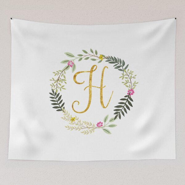 Item preview, Floral and Gold Initial Monogram H designed and sold by Chiccountry.