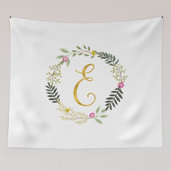 Item preview, Floral and Gold Initial Monogram E designed and sold by Chiccountry.