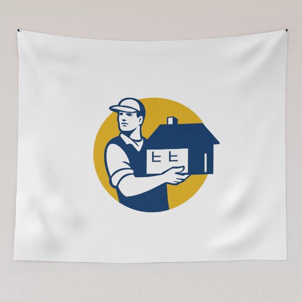Item preview, Mover Handling House Circle Retro designed and sold by patrimonio.