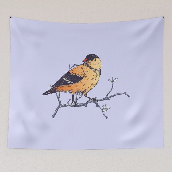 Item preview, Yellow Botanical Bird On Powder Blue designed and sold by Chiccountry.