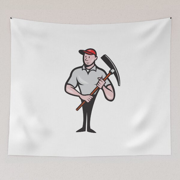 Item preview, Construction Worker Pickaxe Cartoon designed and sold by patrimonio.