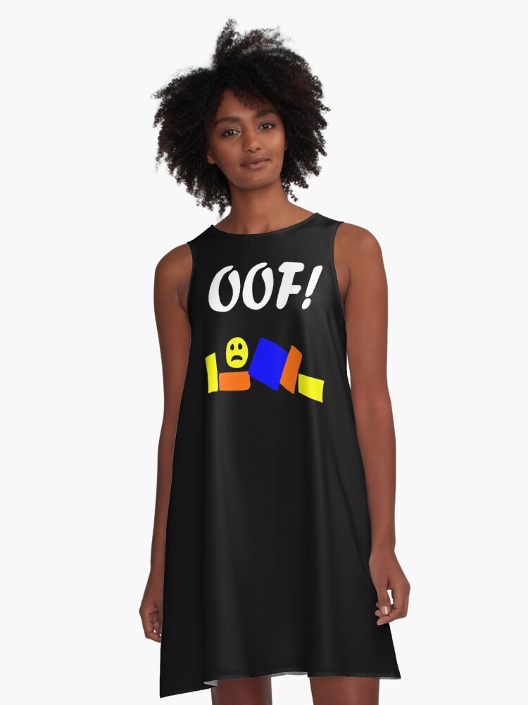 Roblox Oof A Line Dress By Tshirtsbyms Redbubble - how to wear model hair on roblox