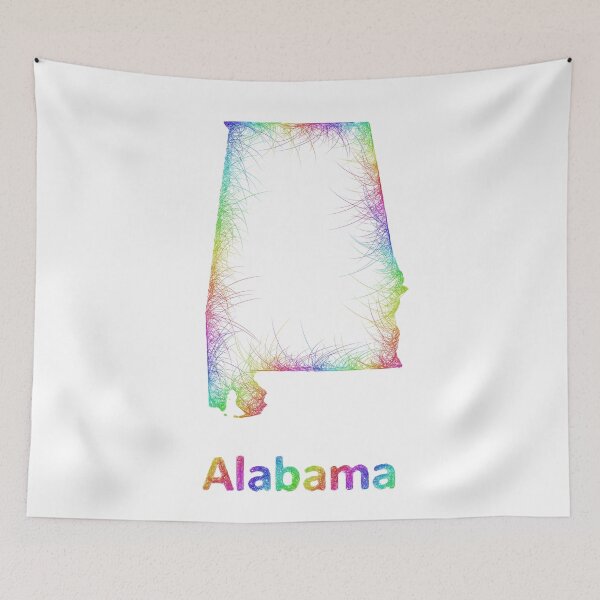 Item preview, Rainbow Alabama map designed and sold by davidzydd.