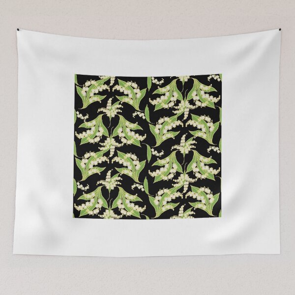 Item preview, Elegant Lily-of-the-Valley Floral Pattern on Black designed and sold by Judy Adamson.