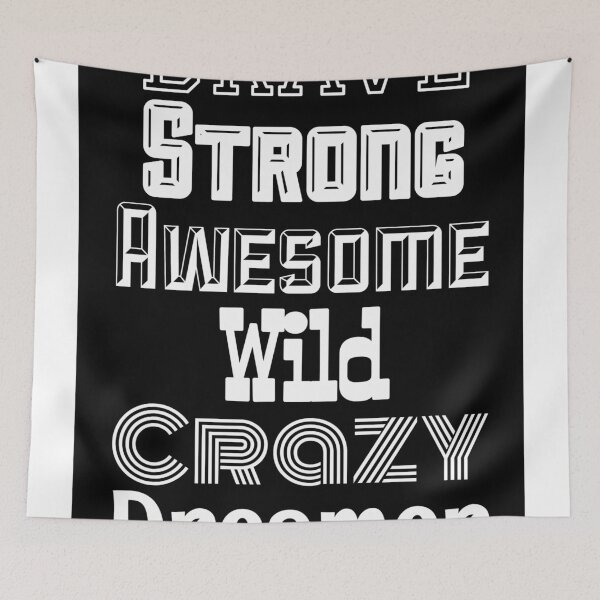 Item preview, Brave, Strong, Awesome - Black designed and sold by Pine Lime Designs.