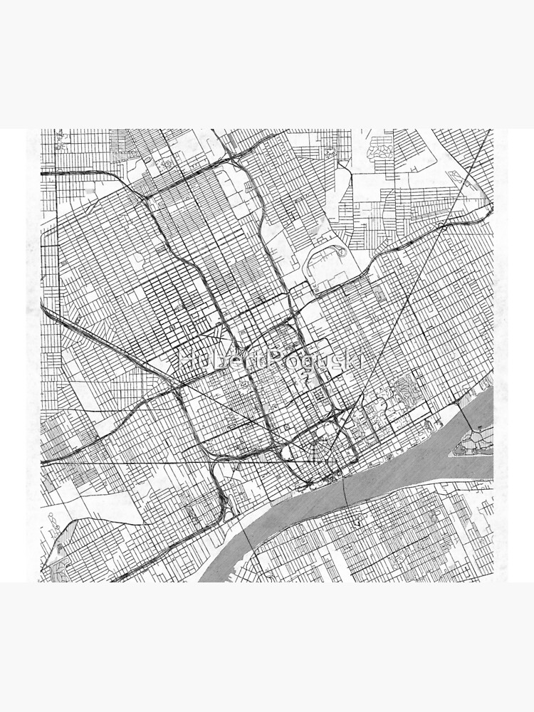 Detroit Map Line by HubertRoguski