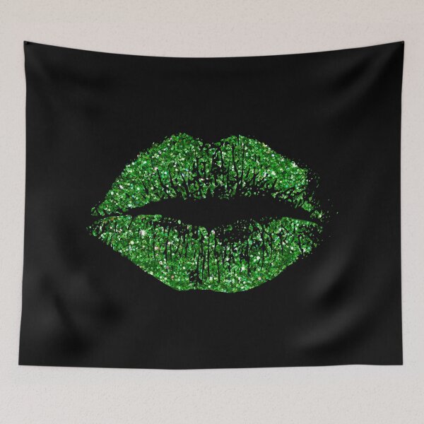 Item preview, Stylish Green Glitter Lips designed and sold by enhan.