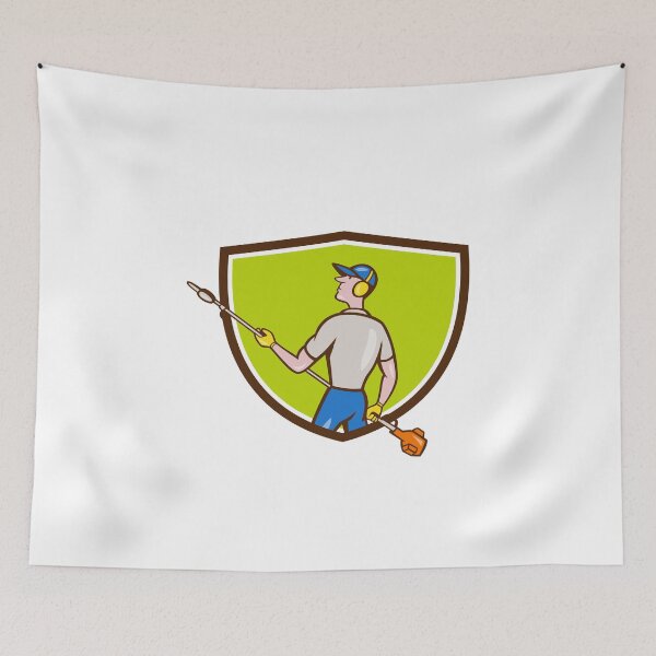 Item preview, Gardener Hedge Trimmer Crest Cartoon designed and sold by patrimonio.