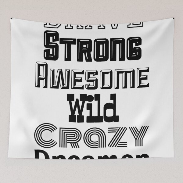 Item preview, Brave, Strong, Awesome - White designed and sold by Pine Lime Designs.