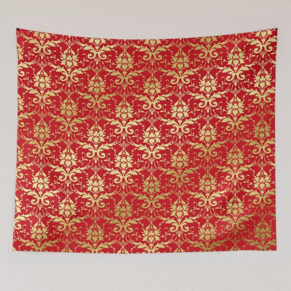 Item preview, Damask Glitter Gold Venetian Red Classic Elegant designed and sold by Beverly Claire Kaiya.