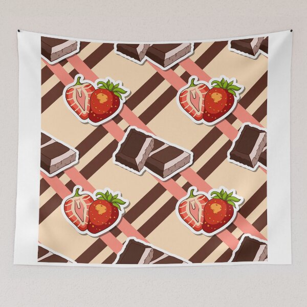 Item preview, Striped Background Chocolate Strawberry designed and sold by Chesnochok.
