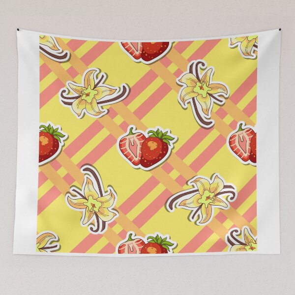 Item preview, Striped Background Strawberry Vanilla designed and sold by Chesnochok.