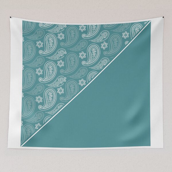 Item preview, Teal and White Paisley Pattern Diagonal designed and sold by Greenbaby.