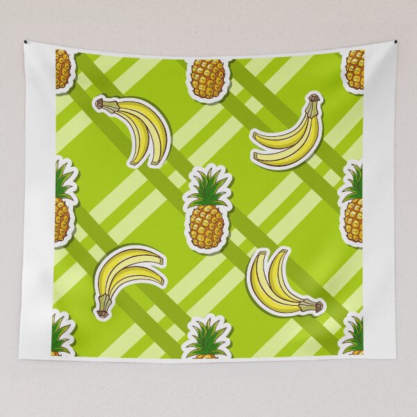 Item preview, Striped Background Banana Pineapple designed and sold by Chesnochok.