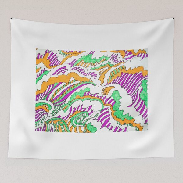 Item preview, AQUA AND YELLOW WAVES designed and sold by DRAGONLADY66.