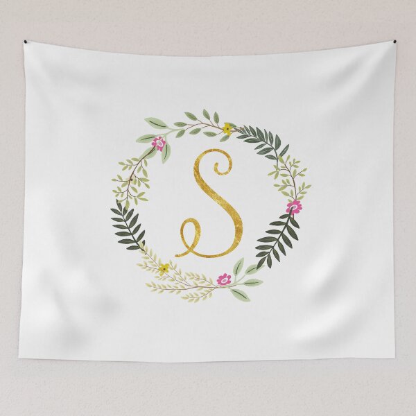 Item preview, Floral and Gold Initial Monogram S designed and sold by Chiccountry.