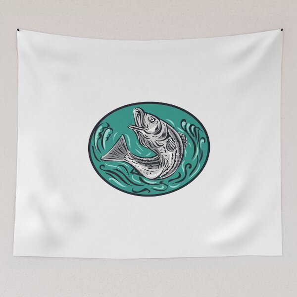 Item preview, Rockfish Jumping Color Oval Drawing designed and sold by patrimonio.