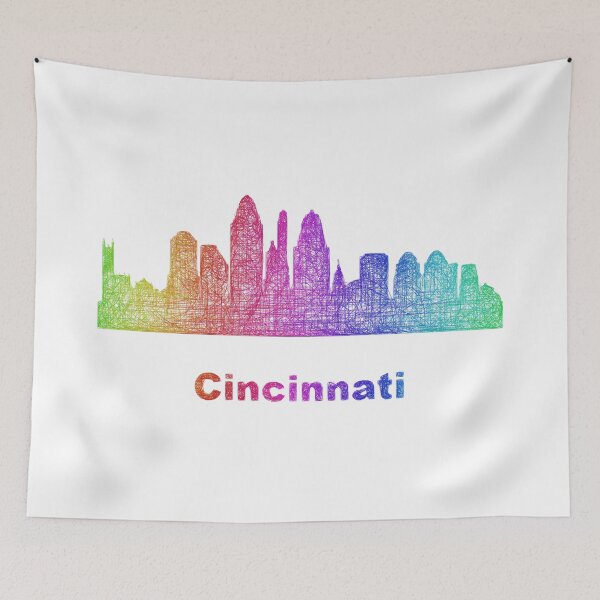 Artikelvorschau, Regenbogen-Cincinnati-Skyline entworfen und verkauft von davidzydd.