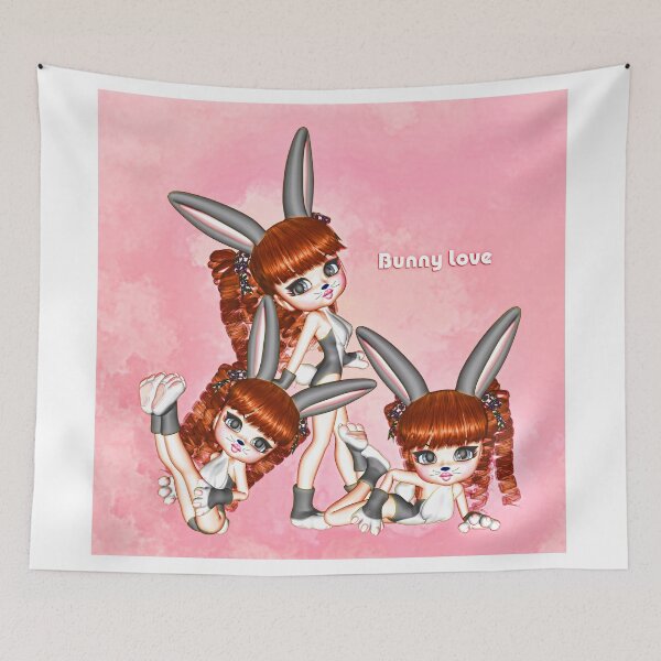 Aperçu de l'œuvre Bunny Love Triplettes créée et vendue par apgme.