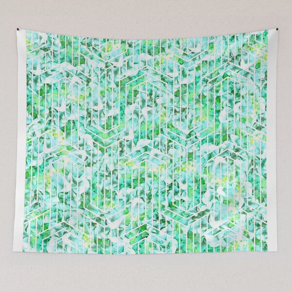 Item preview, Geo Blooms in Green designed and sold by ZaraMartina.