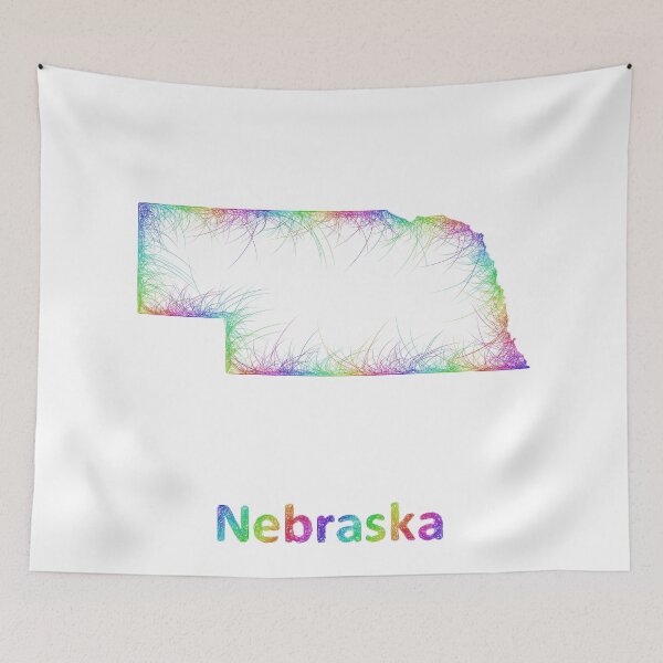 Item preview, Rainbow Nebraska map designed and sold by davidzydd.