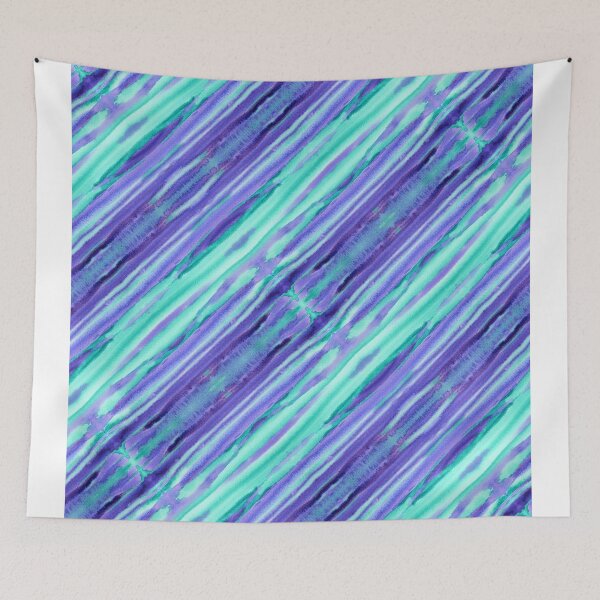 Item preview, Hand-Painted Abstract Stripes Teal Violet Turquoise Purple designed and sold by Beverly Claire Kaiya.
