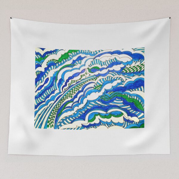 Item preview, BLUE AND GREEN WAVES designed and sold by DRAGONLADY66.