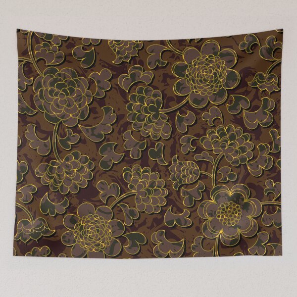 Item preview, Elegant brown-golden floral design designed and sold by stylebytara.
